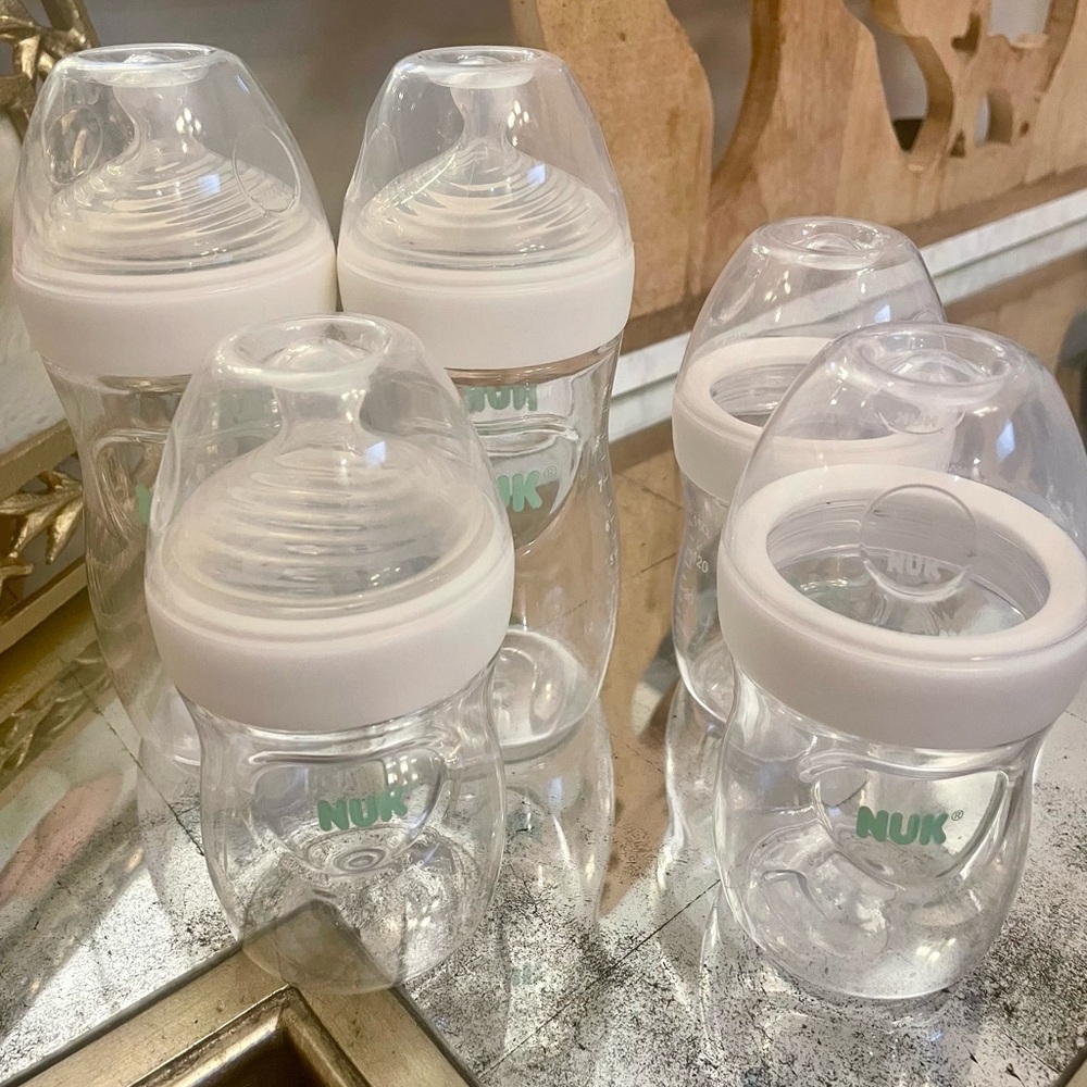 NUK plastic bottles- White (5)